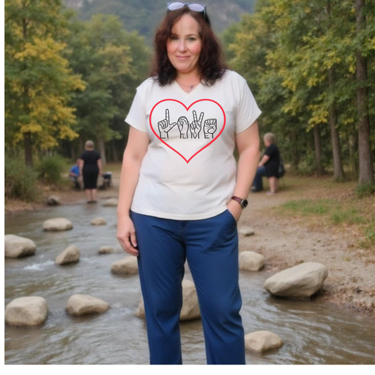 Love Hands ASL Heart T-Shirt — American Sign Language Love Tee